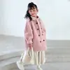 Ropa de Abrigo de Piel para Niños Invierno Estilo Coreano Casual Lana de Cordero con Capucha Ropa de Abrigo de Longitud Media Ropa de Abrigo Entera de Piel para Niñas