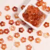 Contas de resina estilo antigo com gradiente de flor de ameixa de 16 mm, flor de cinco pétalas com furo passante, acessórios para pulseira e colar feitos à mão DIY
