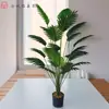 Plantas Artificiales Decorativas Grandes Transfronterizas, Plantas Simuladas para Paisajismo Interior, Combinaciones de Hojas de Palmera Abanico, Vegetación Artificial para Paisajismo
