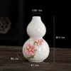 Jarrón Pequeño de Porcelana Blanca Hecho a Mano Arreglo Floral Dispositivo Hidropónico para Flores Jarrón Bolsa de la Suerte Calabaza Decoraciones de Escritorio para Sala de Estar Adornos