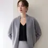 Estilo Old Money 2026 Cárdigan de Cachemira para Mujer Cuello en V Otoño/Invierno Holgado Manga Murciélago Tejido Abrigo de Lana Calidad Lujo Ligero