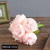 Novo Estilo Buquê de Peônias com 6 Hastes Flores Artificiais Buquê de Mão para Sala de Estar Mesa de Jantar Peônias Artificiais Flores Falsas Adereços para Fotos