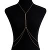 Cadena de garra de raqueta callejera simple transfronteriza europea y americana cadena de pecho de bikini de diamantes de imitación cadena de cintura cadena corporal sexy halter para club nocturno para mujeres