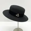 Sombrero para Mujer Nuevo Sombrero de Paja Retro Europeo y Americano para Mujer Ala Ancha Protección Solar para Exteriores de Verano Parasol de Viaje Sombrero de Paja de Copa Plana