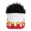 Gorra de peluca impresa de moda transfronteriza para hombre, gorra de béisbol de una sola pieza divertida de hip-hop europeo y americano para exteriores con peluca simulada y visera solar