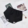 Ropa interior sin costuras de seda helada para mujer, entrepierna de algodón, cintura anti-luz, una pieza, talla grande, transpirable, sexy, calzones