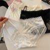 Calcinhas de Algodão com Renda de Gaze Estilo Francês Românticas para Meninas Doce Confortável Cavas Altas para Mulheres
