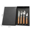 Faca, Garfo, Colher de Aço Inoxidável 304 com Cabo de Jacarandá, Faca de Churrasco, Garfo e Colher para Sobremesa, Bolo, Massa, Salada, Talheres Estilo Ocidental