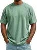 Camiseta de Trabajo de Manga Corta Estilo Europeo y Americano para Hombre 2026 Verano Casual Japonés Top Juventud Simple Moderno Holgado Cuello Redondo