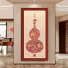 Pinturas Penduradas de Cabaça Auspiciosa Novo Estilo Chinês Fu Lu Imagens Auspiciosas Sala de Estar Entrada Entrada Pinturas Decorativas A Porta Corredor Mural
