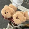Guantes de Medio Dedo con Oso de Peluche para Mujer, Invierno, Estudiante, Escritura, Ciclismo, Cortavientos, Antifrío, Cálidos, de Algodón