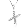 Amazon transfronteiriço novo zircônia cravejada com diamantes 26 letras do alfabeto inglês colar feminino aço titânio pingente DIY corrente clavícula
