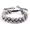 Piedra Ojo de Tigre, Ojo de Gato, Turquesa, Obsidiana con Patrón Rojo, Pulsera Fantasma Verde, Pulsera Tejida de Piedra Natural para Hombres y Mujeres
