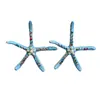 Aretes de Estrella de Mar con Pedrería Azul Estilo Vacaciones Sesión de Fotos en la Costa, Aretes Únicos de Personalidad Fresca Exquisitos de Nicho