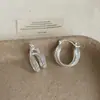 Brincos de Dupla Camada Vazados com Textura de Linha para Mulheres, Simples, Únicos, Fashion, Modernos, Versáteis para Roupas de Trabalho