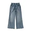 Calças Jeans Infantis Primavera e Outono 2026 Novo Estilo para Crianças de Tamanho Médio e Grande Versão Coreana Calças Estilosas de Primavera Largas Micro-Flare Vestuário Infantil Transfronteiriço