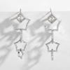 Nuevos Pendientes de Estrella de Cinco Puntas con Diamantes, Estilo Largo de Nicho, Alta Gama, Lujo Accesible, Pendientes de Verano, Joyería, Aretes para el Cartílago para Mujer