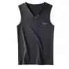 Ropa Exterior Camiseta sin Mangas Cuello en V Sudadera Básica Marca de Moda 2025 Nuevo Verano Chaleco de Hombre con Cuello en V Chaleco de Fitness para Hombre