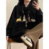 Camisa Bordada de Manga Larga Vintage para Mujer de Primavera y Otoño, Camisa Casual Americana Holgada con Estampado de Gato para Hombre Invierno 2026