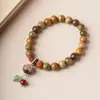 Venda direta de pulseiras de sândalo verde de laço único, DIY com acessórios de Bodhi, design cultural e artístico, rosários de estilo simples, atacado e dropshipping
