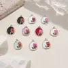 Flor de rosa de goteo de aceite individual, colgante para pulsera, collar, accesorio de charm DIY, disponible para pedidos al por mayor mixtos, directo del fabricante, transfronterizo