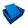 Suministro caja logística UE gris azul tapa plana tapa plana caja logística klt tapa plana