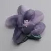 Grampo de Cabelo Estilo Coreano Presilha Broche Decorativo Acessórios de Joalheria Semi-acabados Flores de Tecido de Gaze de Seda Estames de Chiffon Atacado
