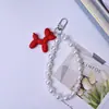 Funda para Teléfono Móvil Perro Burbuja Cadena para Colgar Llavero de Cuentas DIY Colgante Cadena de Mano Antiperdida Accesorios Versátiles Nicho para Mujer
