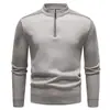 Ropa de hombre al por mayor transfronteriza 26 Invierno Nuevo Estilo Coreano Cuello Alto Media Cremallera Manga Larga Suéter Cuello Alto Prendas de Punto para Hombre Top