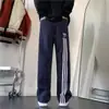 Pantalones de Tres Barras para Hombre Otoño e Invierno Nuevos Pantalones Rectos Americanos Holgados Deportivos a Rayas Pesados Casuales para Hombre