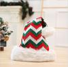 Decorações de Natal Mais Vendidas Transfronteiriças, Chapéus de Natal de Novo Estilo, Chapéus de Papai Noel de Pelúcia Tricotados, Chapéus Ampliados e Espessados