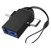 Adaptador OTG dois em um USB 3.0 para TYPE-C Adaptador Android Conversor dois em um Leitor de cartão