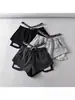 Shorts de Cintura Alta para Mulheres no Verão Estilo Sexy Cintura Elástica Etiqueta na Cintura Soltos de Perna Larga Casuais Hot Pants