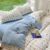Set de cuatro piezas de algodón de grado A para maternidad e infantil, sábana para dormir desnudo, funda de edredón, gorro de cama, juego de tres piezas para dormitorio de estudiantes, estilo ins, juego de algodón puro