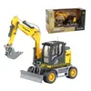 Huina 1:50 Modelos Estáticos de Vehículos de Construcción Excavadora Rodillo Compactador Camión Volquete