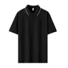 Polo de alta gama de 220 g, 40 hilos de Lyocell, dos tonos, manga corta, ropa de trabajo de marca de moda con bordado personalizado