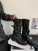 Fivela de Design Retrô de Nicho Calças de Segurança Grossas Leggings Botas Femininas 2026 Novo Estilo Botas Longas Botas Dobradas Empilhadas Longas
