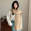 Bufanda Chal con Capucha de Punto Moda con Sentido de Diseño de Lana Pesada para Mujer Otoño e Invierno Cálido Versátil Chaleco Exterior de Moda