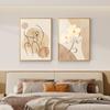 Arte de Pared para Sala de Estar Estilo Crema Nórdico, Estilo Minimalista Abstracto, Mural de Pared de Alta Gama para Comedor, Pintura Decorativa para Cabecera de Dormitorio