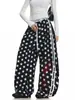 Pantalones casuales de pierna ancha, estilo americano, corte relajado, diseño creativo con bordado de letras, estampado de estrellas, para hombres y mujeres, adecuados para danza jazz