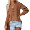 Suéter tejido de Amazon para mujer, estilo europeo y americano, con botones, jersey, nuevo estilo otoño e invierno europeo y americano, holgado y elegante