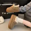 Zapatos Birkenstock Esponjosos de Suela Gruesa para Mujer 2026 Nuevo Invierno Ropa para Exteriores Zapatos Peludos de Suela Suave Zapatos de Algodón Calientes Botas de Nieve
