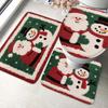Alfombrilla de baño transfronteriza, alfombrilla absorbente antideslizante, juego de tres piezas para inodoro, alfombrilla antideslizante, alfombrilla de franela para lavabo, Navidad