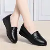 Piel Suave Transpirables Planos Cómodos Suela Suave Zapatos de Madre Bordado de Flores Zapatos de Corte Bajo Tacón de Cuña Trabajo Viaje Diario Zapatos de Trabajo Mujer
