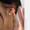 Aretes de Mariposa de Lava Irregular de Plata Esterlina S925 Nalan Aretes Simples de Moda Tendencia Plisados M05713