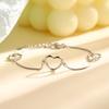 Pulsera hueca con diseño de corazón, reclutamiento de transferencia de flor de durazno, pulseras de corazón a corazón, frescas, suministro de fabricantes ins, pulseras con forma de corazón