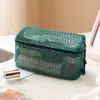 Bolsa de armazenamento em rede transfronteiriça, porta-moedas portátil, nécessaire, bolsa de armazenamento com zíper para cabo de dados, fone de ouvido, batom
