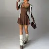Conjunto Deportivo de Tenis de Manga Larga para Mujer Muyao de Comercio Exterior, Anti-Exposición, Falso Dos Piezas, Ropa Larga de Bádminton, Secado Rápido