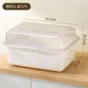 Caja de Almacenamiento para Vajilla de Bebé con Rejilla Escurridora para Biberones Caja de Almacenamiento Herramienta Especial para Alimentos Complementarios de Bebé Gabinete a Prueba de Polvo