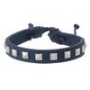 Promoção Quente da Amazon Estilo Luxo Leve Quadrado Rebite Pulseira Colorida para Casal Pulseira de Couro Ajustável Feita à Mão para Homens